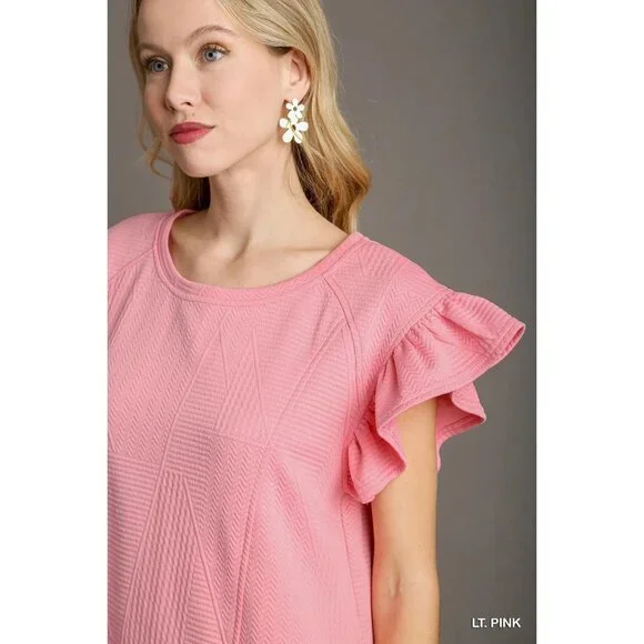 NWT Umgee Criss Cross Jacquard Knit Dress Light Pink~Pockets~MEDIUM - Picture 3 of 5